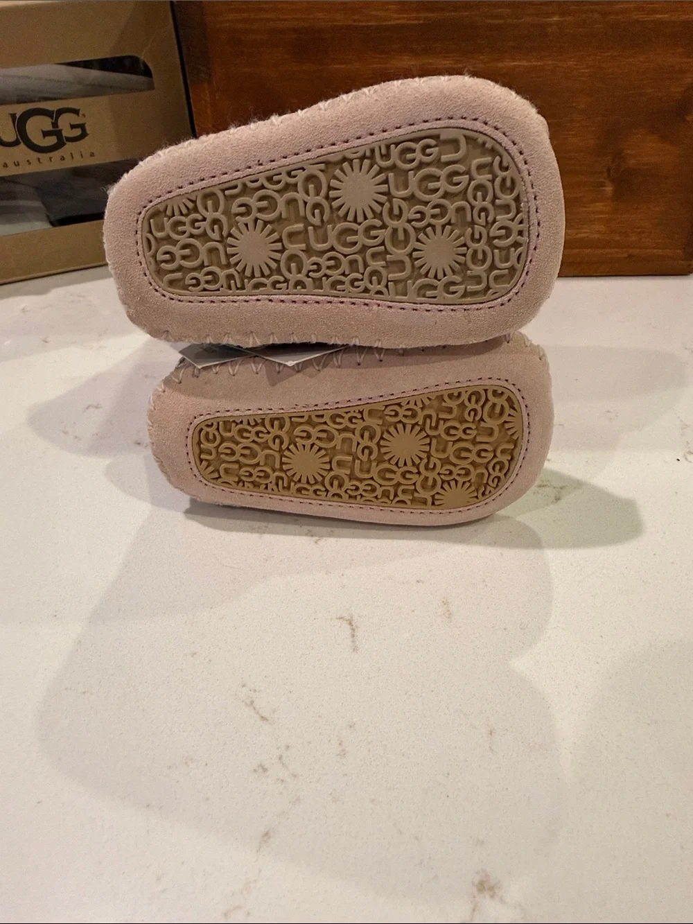 UGG Pink Leopard Print Shearling Baby Boots
